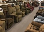 Rows of reclining chairs at Lin Furniture