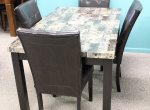 5 piece dining set with stone table top